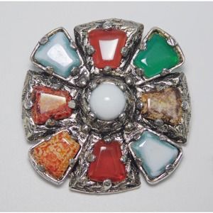 Vintage Miracle Natural Stone Brooch